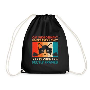 Cat Photographers Cat Lovers Photograpy Cats Photo - Drawstring Bag - black - Front