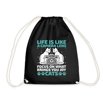 Cat Photographers Cat Lovers Photograpy Cats Photo - Drawstring Bag - black - Front
