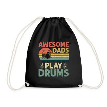 Awesome Dads Play Drums Drumming Drum Drummer Fath - Turnbeutel - Schwarz - Vorne