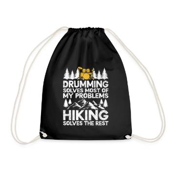 Le tambourinage résout la plupart de mes problèmes La randonnée résout - Sac de sport léger - noir - Devant