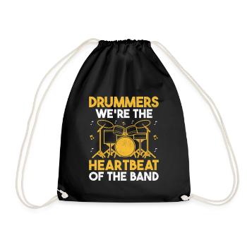Drummers We're The Heartbeat Of The Band Drumming - Drawstring Bag - black - Front