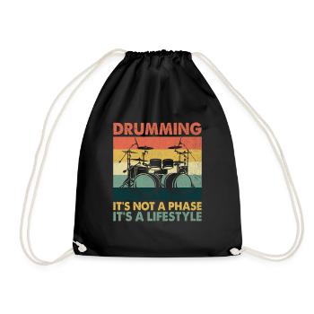 Drumming It's Not A Phase It's A Lifestyle Drum Dr - Turnbeutel - Schwarz - Vorne