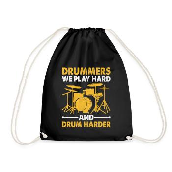 Batteurs Nous jouons dur et tambours plus fort Drum Drummin - Sac de sport léger - noir - Devant