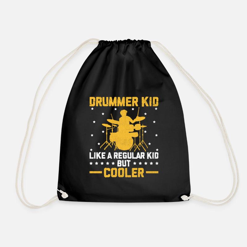 Drummer Kid Wie Ein Normales Kind, aber Cooler Drum Dru - Turnbeutel - Schwarz