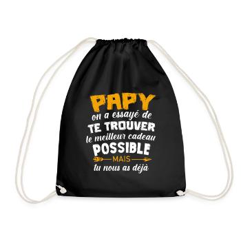 Papy On A Essayé De Te Trouver Le Meilleur Cadeau - Sac de sport léger - noir - Devant