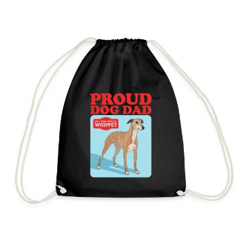 Whippet Dad Petit lévrier anglais Cadeau - Sac de sport léger - noir - Devant