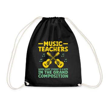 Professeurs de musique où chaque élève est une note Enseigner - Sac de sport léger - noir - Devant