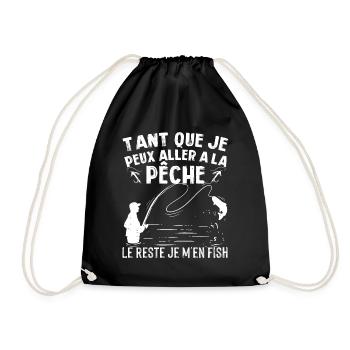 Tant que je peux aller a pêche reste je m en fish - Sac de sport léger - noir - Devant