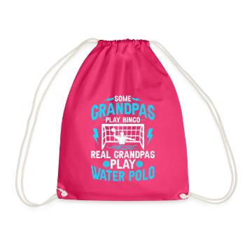 Some Grandpas Play Bingo Real Grandpas Play Water - Drawstring Bag - fuchsia - Front