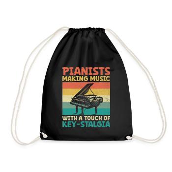 Pianisten, die Musik machen mit einem Hauch von Tasten-Stalgie - Turnbeutel - Schwarz - Vorne