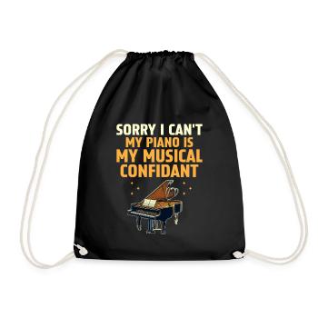 Sorry I can't Mein Klavier ist meine musikalische Vertraute Pia - Turnbeutel - Schwarz - Vorne