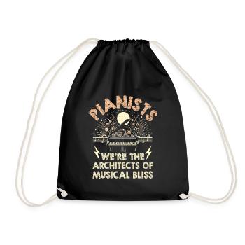 Pianists We're The Architects Of Musical Bliss Pia - Drawstring Bag - black - Front