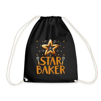 Star Baker Backen Gebäck Brot Backen Kuchen Bäcker - Turnbeutel - Schwarz - Vorne