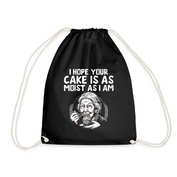 Ich hoffe, dein Kuchen ist so saftig wie ich backe Bake B - Turnbeutel - Schwarz - Vorne