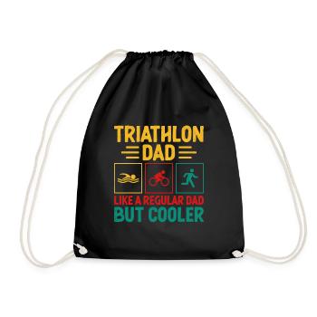 Triathlon-Vater wie ein normaler Vater, aber cooler Triath - Turnbeutel - Schwarz - Vorne