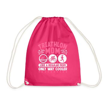 Triathlon Mama wie eine normale Mutter Nur viel cooler - Turnbeutel - Fuchsia - Vorne