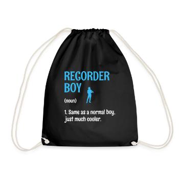 Recorder Boy Wie Ein Normaler Junge, Nur viel Cooler - Turnbeutel - Schwarz - Vorne