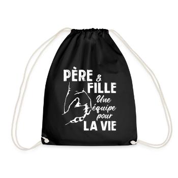 Père et fille une equipe pour la vie - Sac de sport léger - noir - Devant
