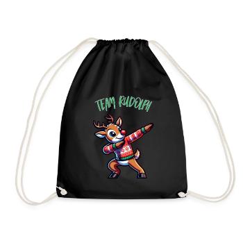 Team Rudolph Merry Christmas Joy - Drawstring Bag - black - Front