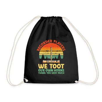 Recorder Players We Toot Our Own Horns Thank You V - Drawstring Bag - black - Front