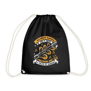 Recorder Players Do It With Precision And A Touch - Drawstring Bag - black - Front