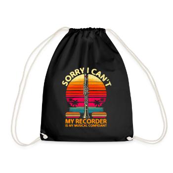 Désolé je ne peux pas, ma flûte à bec est mon confident musical - Sac de sport léger - noir - Devant