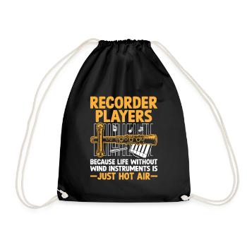 Joueurs de flûte à bec Parce que la vie sans instrument de vent - Sac de sport léger - noir - Devant