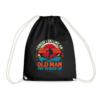 Je sais que je skie comme un vieil homme et j’essaie de continuer à skier - Sac de sport léger - noir - Devant