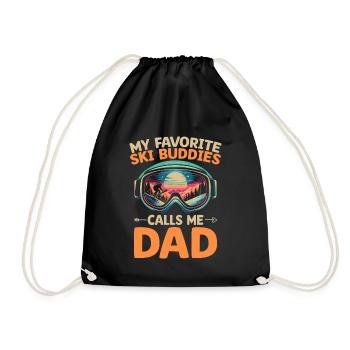 My Favorite Ski Buddies Calls Me Dad Skiing Skier - Drawstring Bag - black - Front
