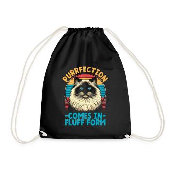 Purrfection Kommt In Pluff Form Ragdoll Ragdolls C - Turnbeutel - Schwarz - Vorne