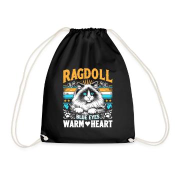 Ragdoll Blue Eyes Warm Heart Ragdolls Cat Lover - Drawstring Bag - black - Front