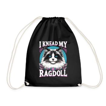 Ich knete meine Ragdoll Ragdolls Katzenliebhaber - Turnbeutel - Schwarz - Vorne