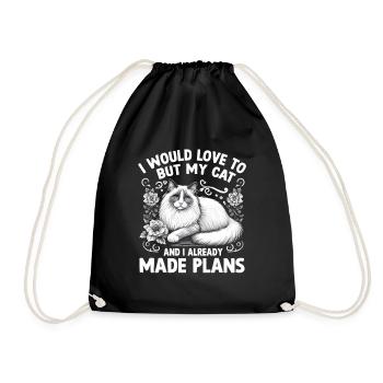 J’adorerais mais mon chat et moi avons déjà fait un plan - Sac de sport léger - noir - Devant