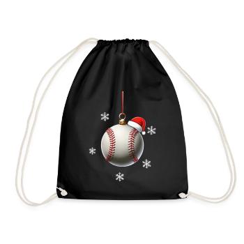 FROHE WEIHNACHTEN BASEBALL - Turnbeutel - Schwarz - Vorne