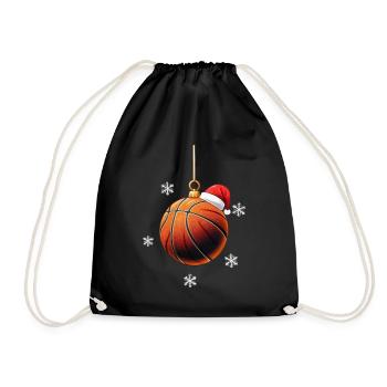 FROHE WEIHNACHTEN BASKETBALL - Turnbeutel - Schwarz - Vorne