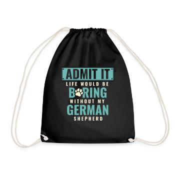 Admettez-le, la vie serait ennuyeuse sans mon anglais allemand. - Sac de sport léger - noir - Devant