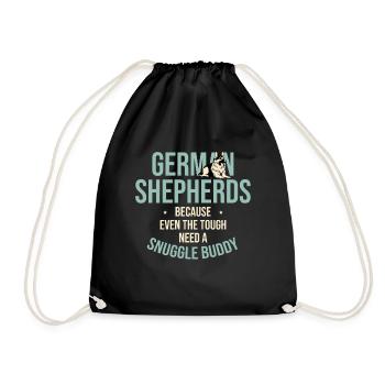 German Shepherds Because Even The Tough Need A Snu - Drawstring Bag - black - Front