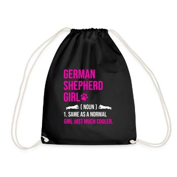 Deutscher Schäferhund Mädchen Wie Ein Normales Mädchen Nur Mu - Turnbeutel - Schwarz - Vorne