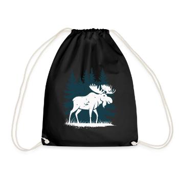 Elk - Drawstring Bag - black - Front