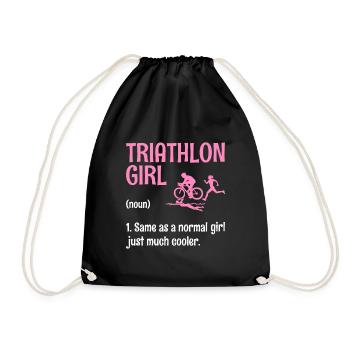 Triathlon Fille Définition Nager Vélo Courir Triathlète - Sac de sport léger - noir - Devant
