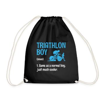 Triathlon Junge Definition Schwimmen Rad Laufen Triathlet - Turnbeutel - Schwarz - Vorne