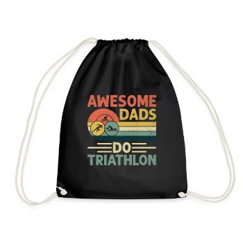 Awesome Dads Do Triathlon Swim Bike Run Triathlet - Turnbeutel - Schwarz - Vorne
