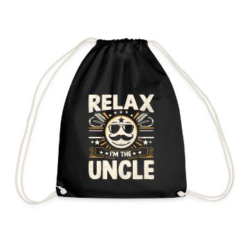 Relax I'm The Uncle Family Uncles Niece Nephew - Drawstring Bag - black - Front