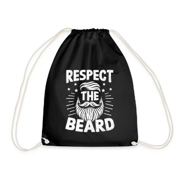 Respect The Beard Facial Hair Beards Man - Drawstring Bag - black - Front