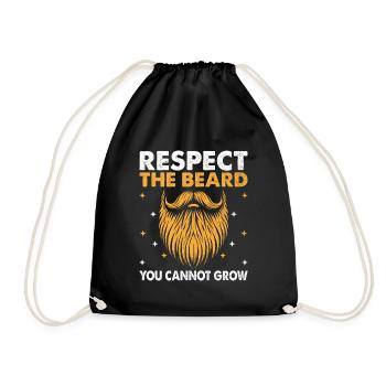 Respect The Beard You Cannot Grow Facial Hair - Drawstring Bag - black - Front