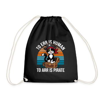 Chat Carnaval Pirate Costume Halloween Rétro Drôle - Sac de sport léger - noir - Devant