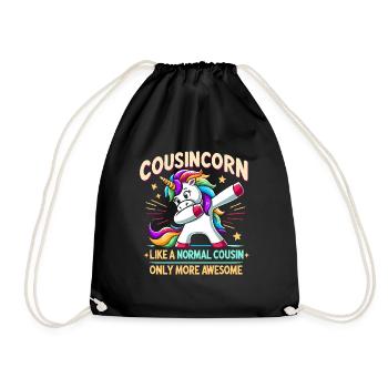 Cousincorn Like A Normal Cousin Only More Awesome - Drawstring Bag - black - Front