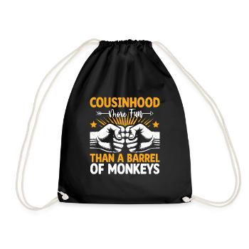 Cousinhood More Fun Than A Barrel Of Monkeys - Drawstring Bag - black - Front