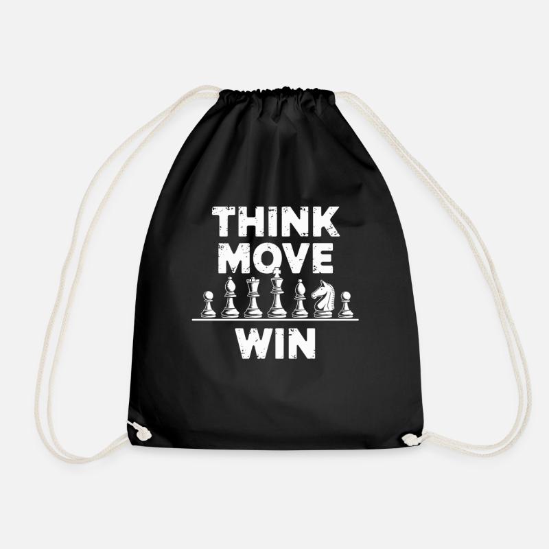 Think Move Win Pièce d’échecs - Sac de sport léger - noir