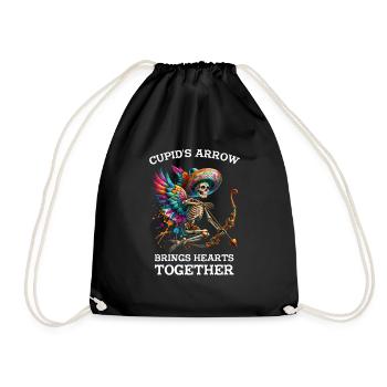 Cupid unites hearts with a single arrow - Drawstring Bag - black - Front